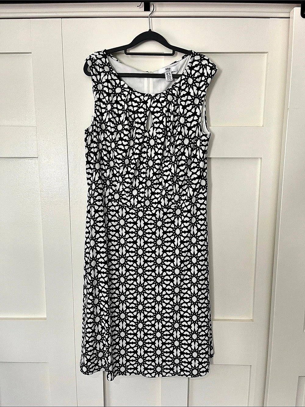 wisp Women's Geometric Mini Dress Black & White Size 16W